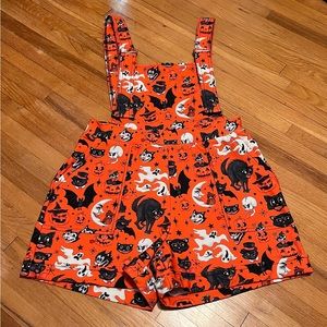 blackmilk clothing - trick or treat pumpkin short overalls